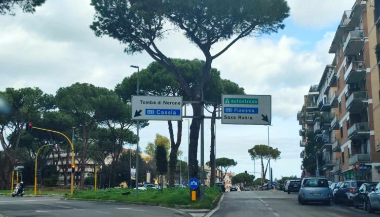 corso francia roma direzione flaminia rai e tomba di nerone